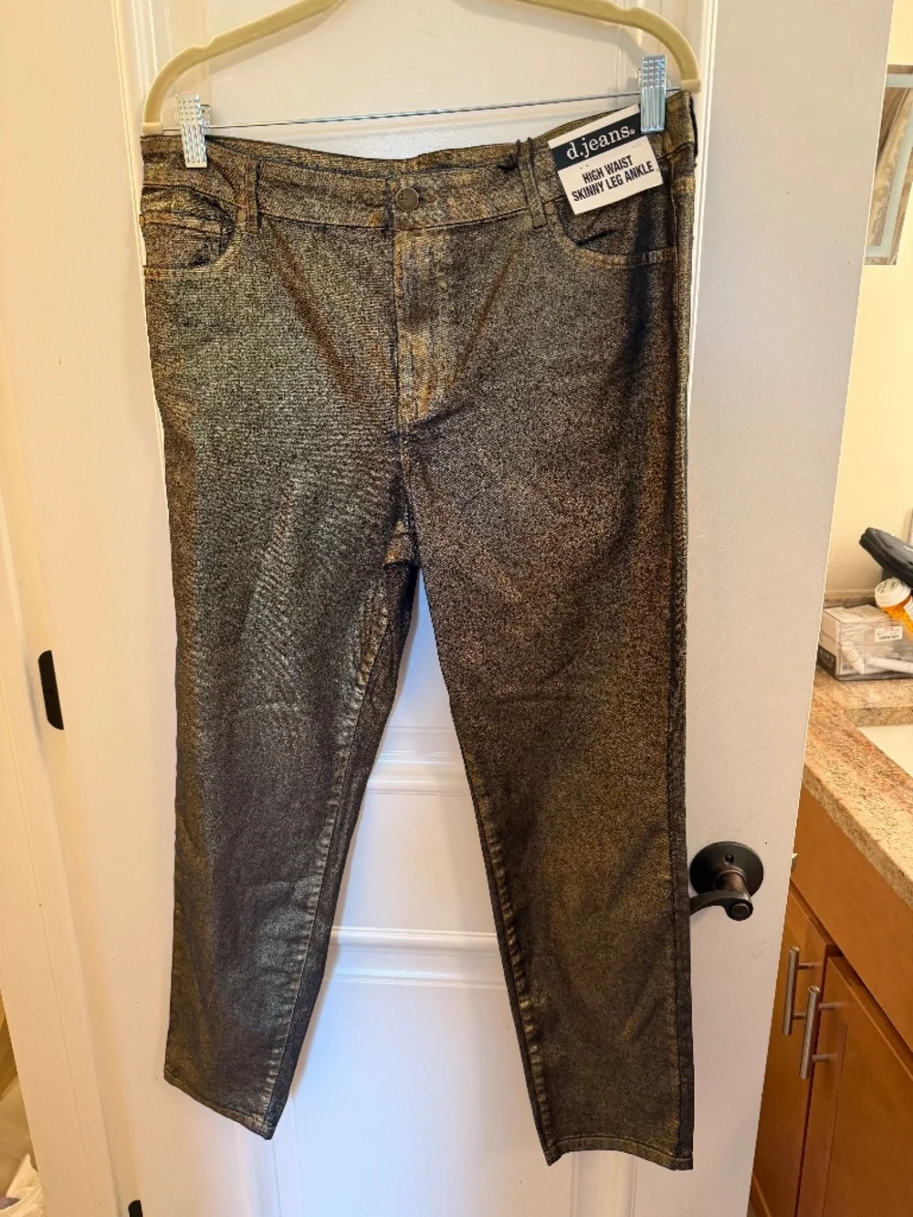 d. jeans navy and gold jeans size 12 NWT - Picture 1 of 7